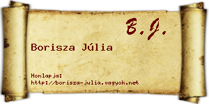 Borisza Júlia névjegykártya